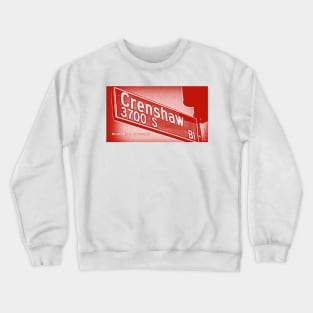 Crenshaw Boulevard (Red), Los Angeles, California by Mistah Wilson Crewneck Sweatshirt